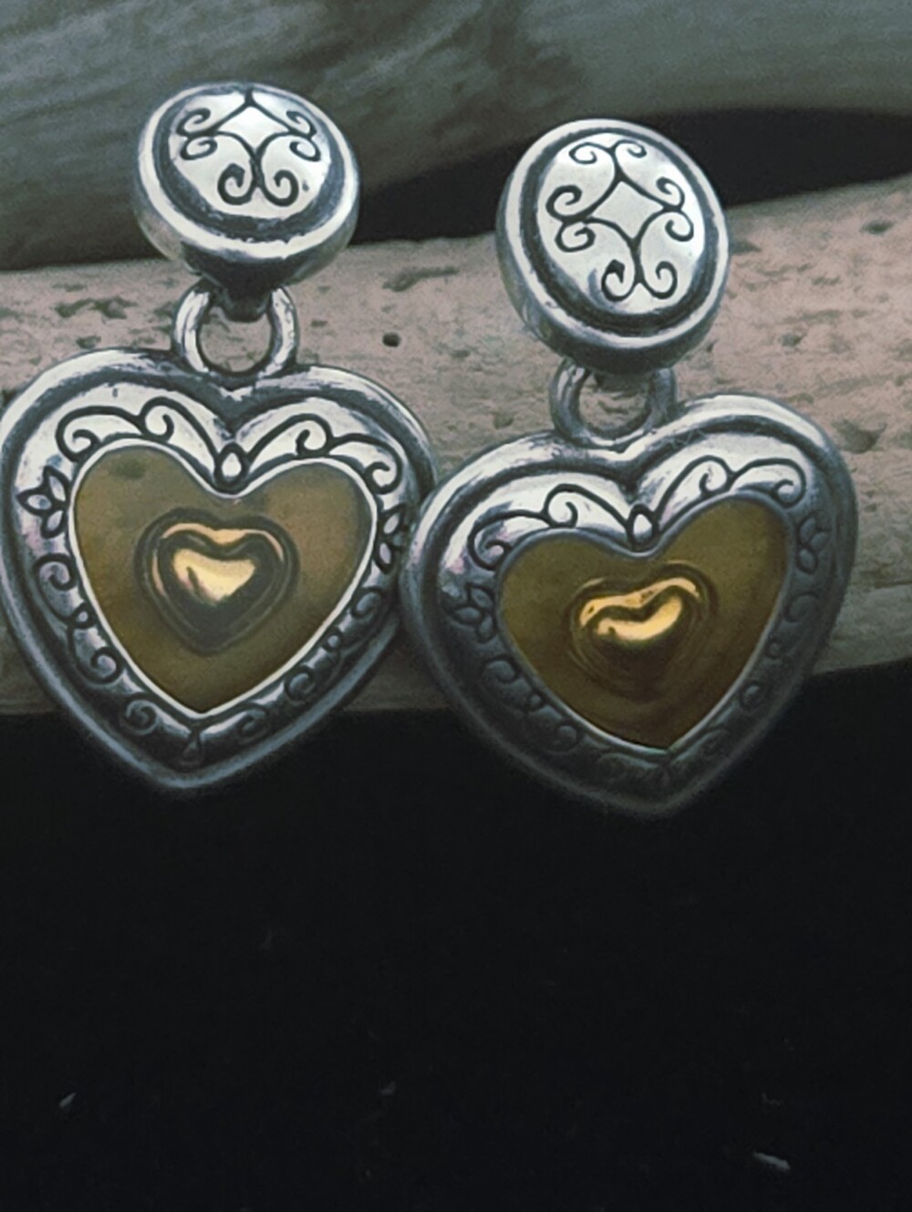 Brighton Free Floating Heart Silver Plated Heart Drop Earrings